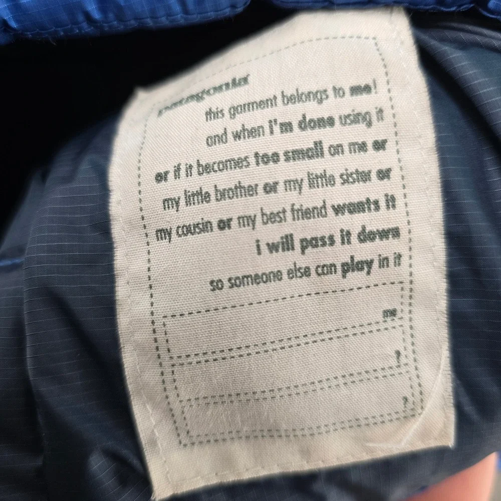 Patagonia Kids XL Blue Down‎ Sweater Vest Puffer Full Zip 68341F7